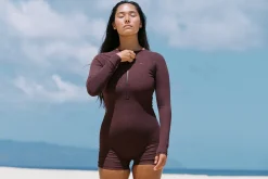 Dover Long Sleeve Swimsuit - Coco Rib