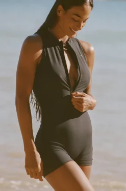 Joyce Halter Swimsuit - Jet Rib