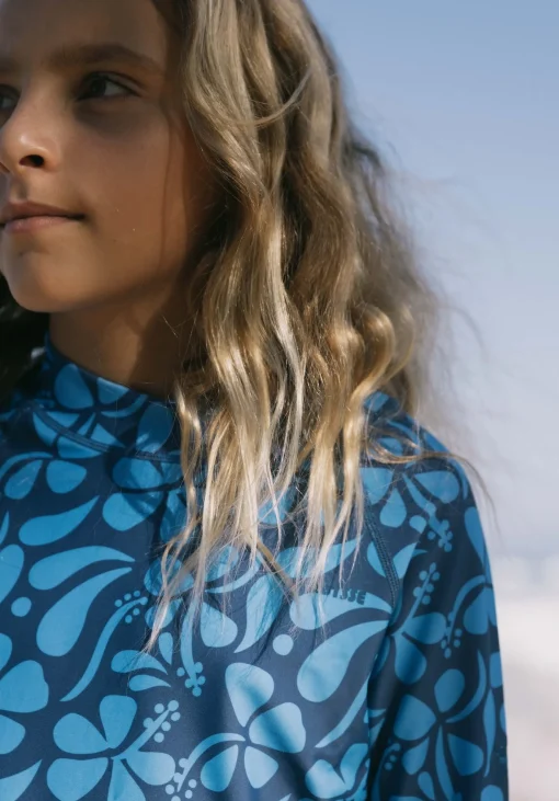 Sunny Rash Guard Mini - Lei - Blue