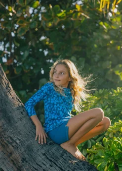 Sunny Rash Guard Mini - Lei - Blue