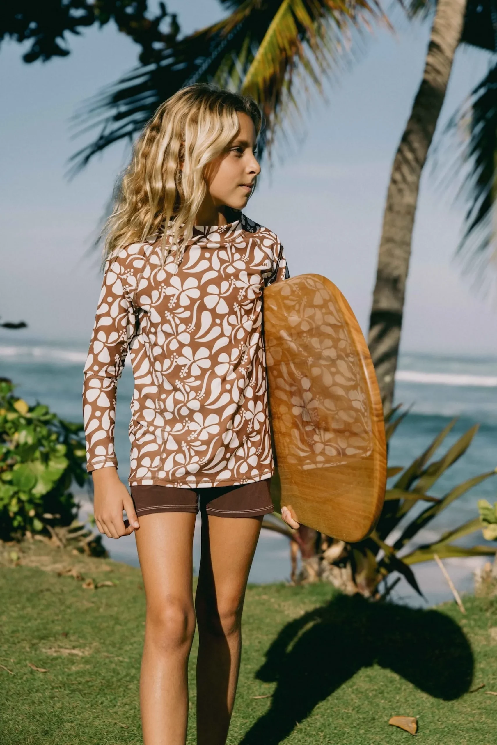 Sunny Rash Guard Mini - Lei Brown